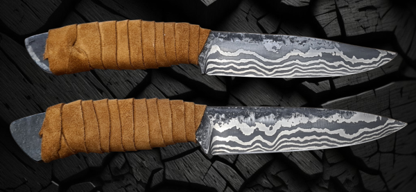 Messer Schmiedekurs (rustikales Mittelalter Damastmesser)